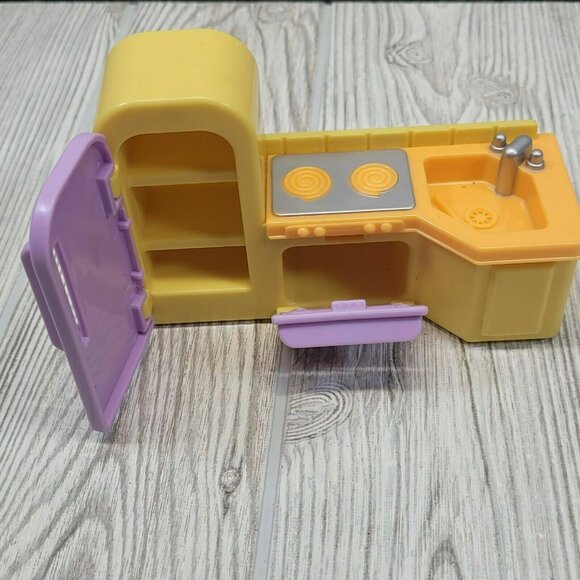 Fisher Price My First Dollhouse Furniture Kitchen Sink Fridge Table Toilet Dad - Picture 2 of 5